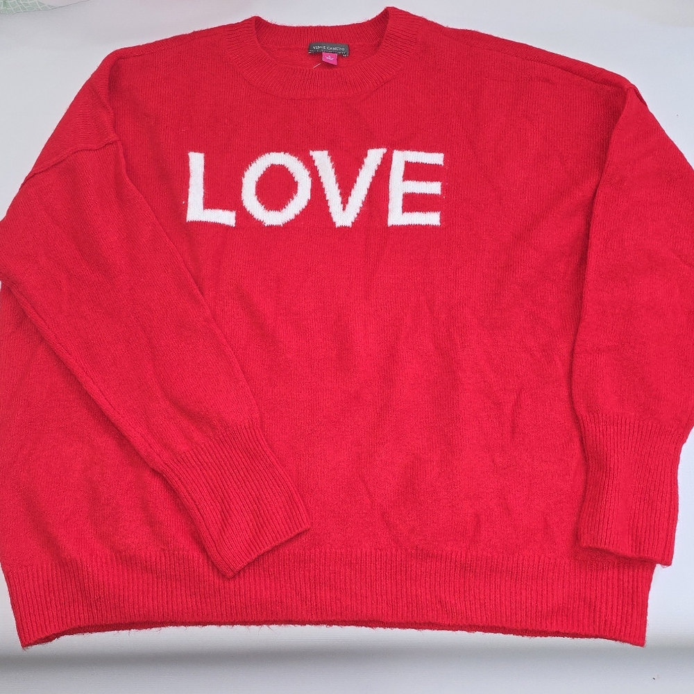 Vince Camuto | NWT Women's Red Love Sweater, Size L